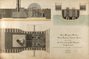 船舶用蒸気機関、1832年（紙にペンとインクとトイレ）